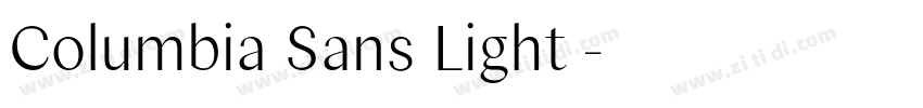 Columbia Sans Light 字体转换